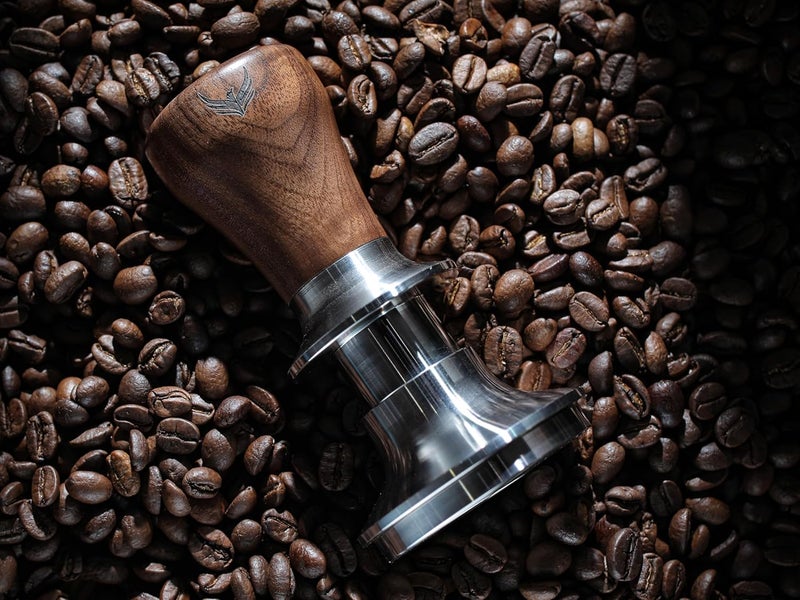 KNODOS 58.5mm Tamper with Walnut Handle Self-Leveling & Double Spring Loaded Calibrated Design Fits 58mm Portafilter Basket for Precise Consistent Shots - Image 2